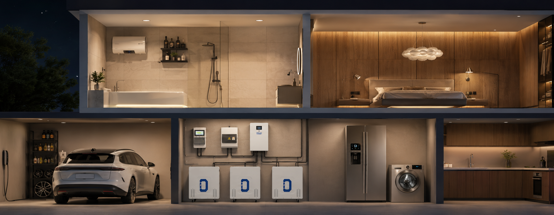 Docan MOON 32kWh 51.2V LiFePO4 home solar battery