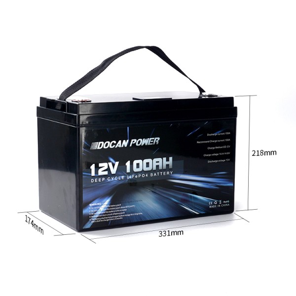 USA Stocks 12V 12.8V 100Ah battery pack with JBD 4S 100A BMS LCD display