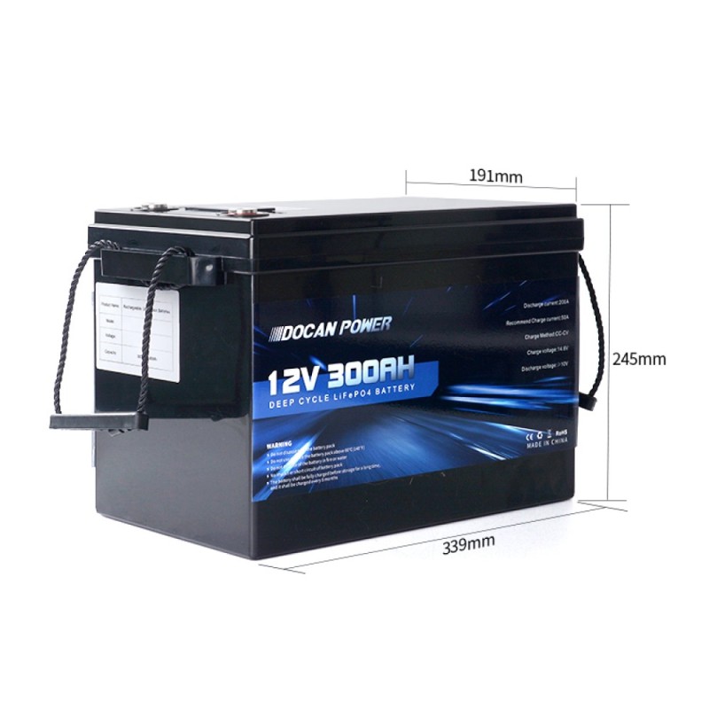 USA Stocks 12V 12.8V 300Ah battery pack with JBD 4S 200A BMS LCD display