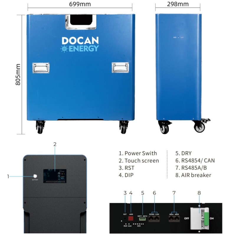 EU stocks DO-BAT 51.2V 300Ah 15KWh moveable Battery pack with WIFI EU stocks DO-BAT 51.2V 300Ah 15KWh moveable Battery pack with WIFI