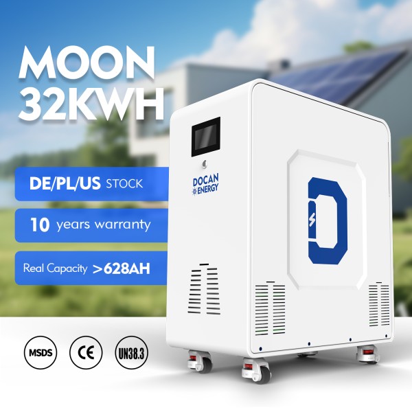 EU stocks Docan Energy 32kWh 51.2V 628Ah moveable Battery pack with 200A BMS and touch screen WIFI/Bluetooth