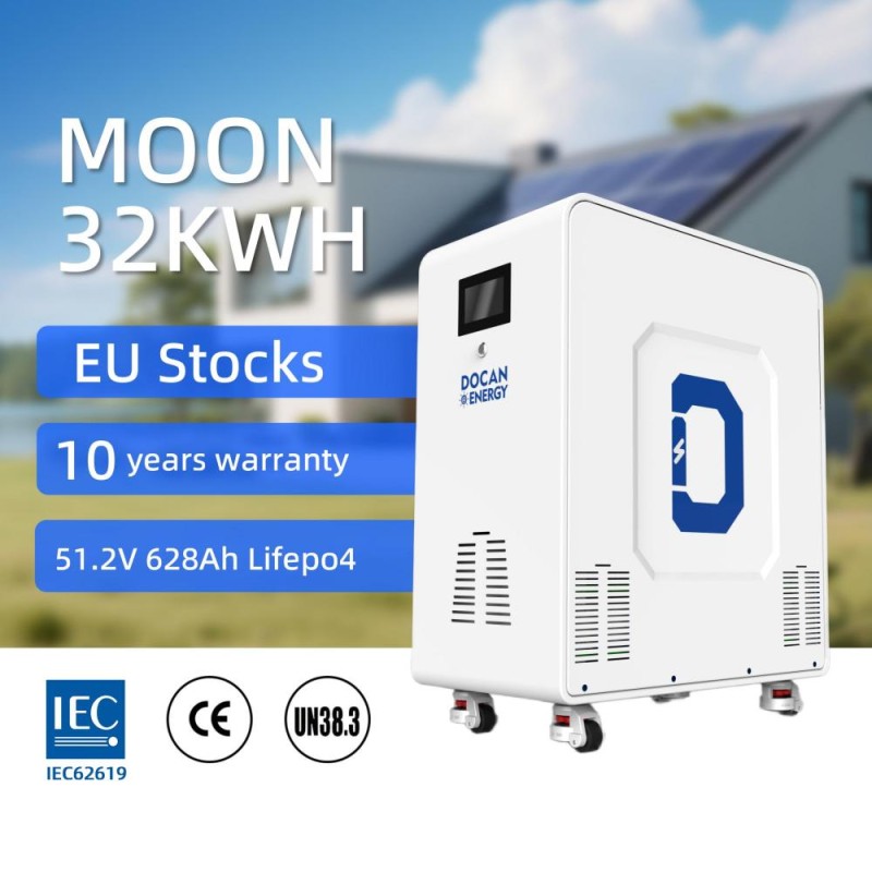 EU stocks Docan Energy 32kWh 51.2V 628Ah moveable Battery pack with 200A BMS and touch screen WIFI/Bluetooth EU stocks Docan Energy 32kWh 51.2V 628Ah moveable Battery pack with 200A BMS and touch screen WIFI/Bluetooth