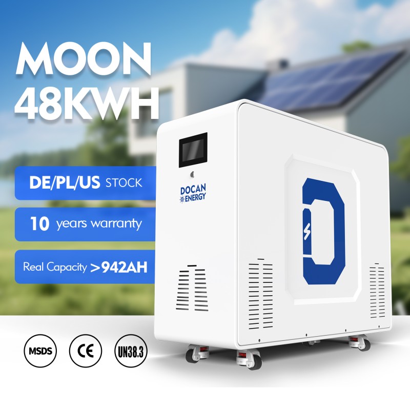 USA stocks Docan Energy MOON 48kWh 51.2V 942Ah moveable Battery pack with 200A BMS and touch screen WIFI/Bluetooth