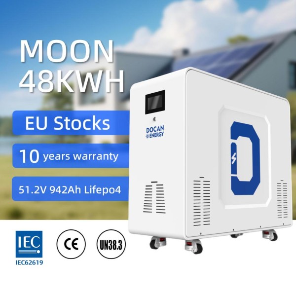 EU stocks Docan Energy MOON 48kWh 51.2V 942Ah moveable Battery pack with 200A BMS and touch screen WIFI/Bluetooth EU stocks Docan Energy MOON 48kWh 51.2V 942Ah moveable Battery pack with 200A BMS and touch screen WIFI/Bluetooth