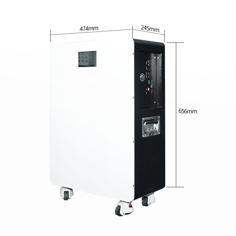 (China stocks) 51.2V 200Ah 10KWh Wall mounted moveable Battery pack with 200A BMS and touch screen
