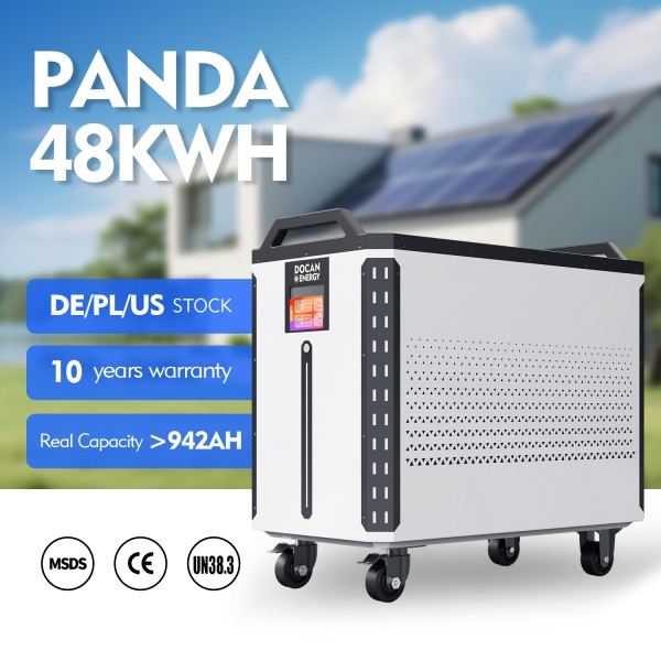 EU stocks PANDA 51.2V 942Ah 48KWh Moveable Battery pack with M8 terminals