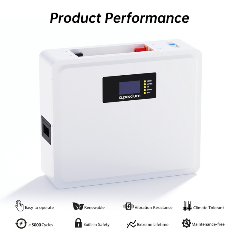 (China stocks) Wall mounted 51.2V 100Ah 5KWh Lifepo4 battery pack