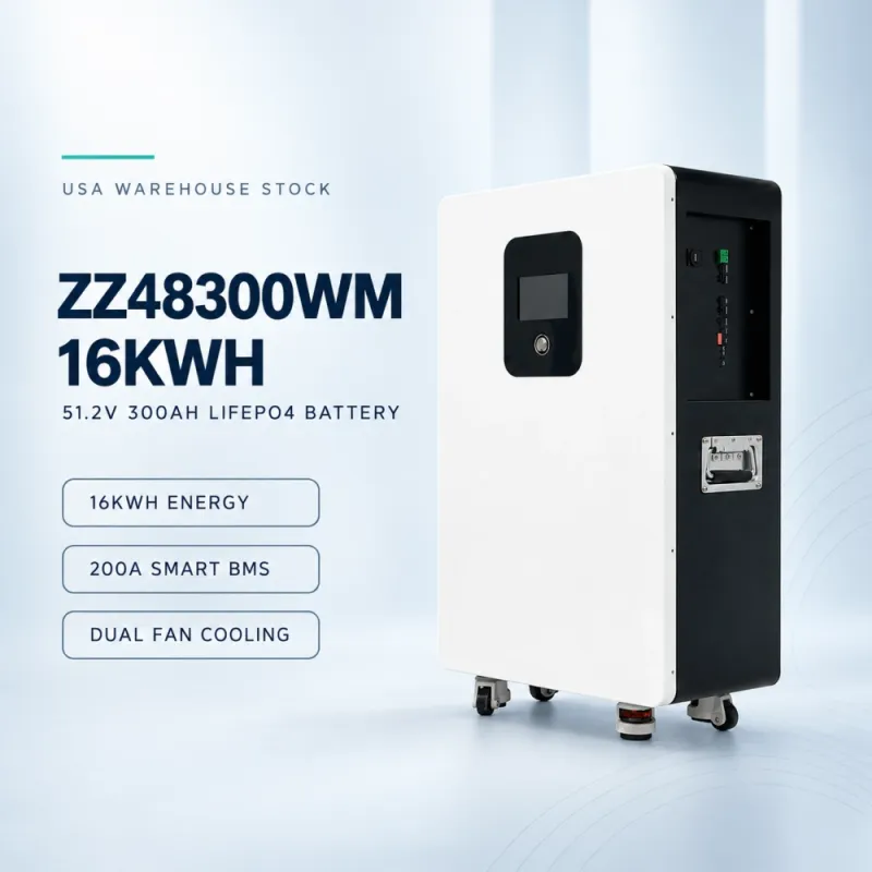 USA stocks 51.2V 300Ah 16KWh wall mounted moveable Battery pack with 200A BMS and touch screen WIFI/Bluetooth USA stocks 51.2V 300Ah 16KWh wall mounted moveable Battery pack with 200A BMS and touch screen WIFI/Bluetooth