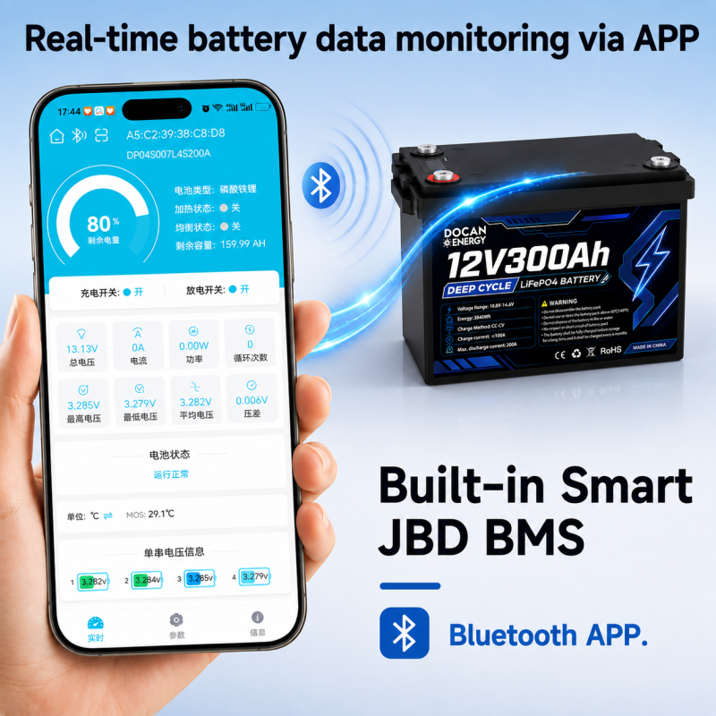 us stock 12.8v 300ah lifepo4 battery pack jbd 4s 200a bms lcd bluetooth