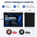 us stocks 12v 100ah lifepo4 battery with 100A smart bms and bluetooth us stocks 12v 100ah lifepo4 battery with 100A smart bms and bluetooth