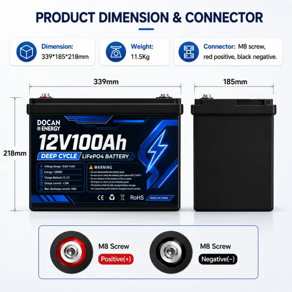 us stocks 12v 100ah lifepo4 battery with 100A smart bms and bluetooth us stocks 12v 100ah lifepo4 battery with 100A smart bms and bluetooth