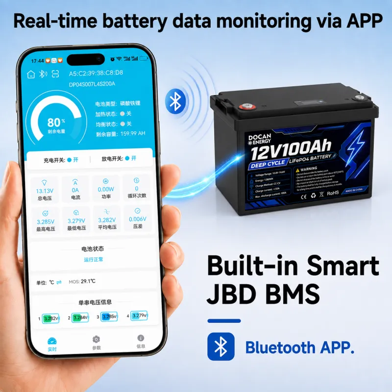 us stocks 12v 100ah lifepo4 battery with 100A smart bms and bluetooth us stocks 12v 100ah lifepo4 battery with 100A smart bms and bluetooth