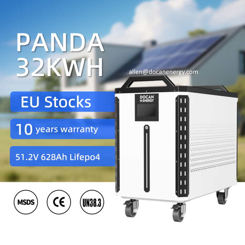 EU stocks PANDA 51.2V 628Ah 32KWh Moveable Battery pack with M8 terminals