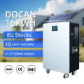 EU stocks 51.2V 300Ah 16KWh Moveable/Wall Battery pack with DAREN 200A BMS and touch screen WIFI/Bluetooth