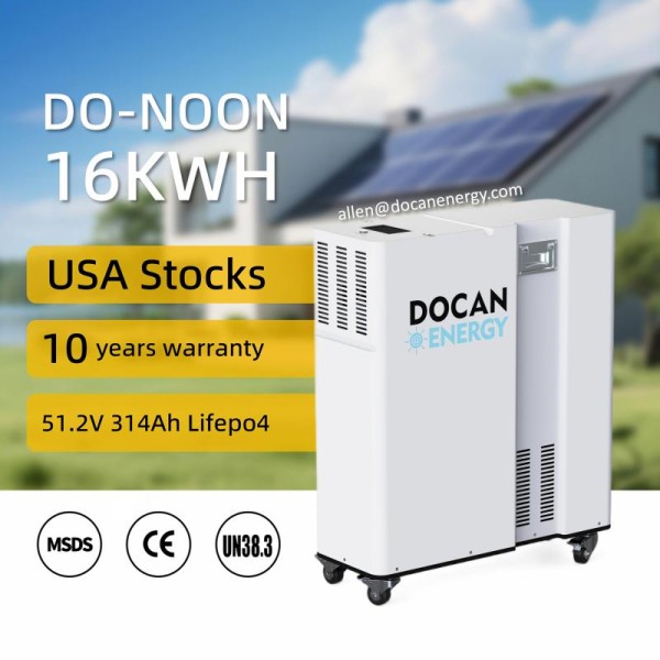 USA stocks DO-NOON 51.2V 314Ah 16KWh moveable Battery pack with WIFI