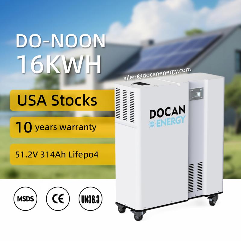 USA stocks DO-NOON 51.2V 314Ah 16KWh moveable Battery pack with WIFI USA stocks DO-NOON 51.2V 314Ah 16KWh moveable Battery pack with WIFI