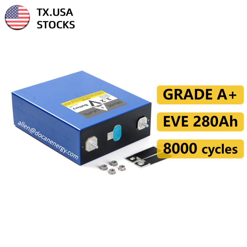 USA stocks EVE LF280K-V3 3.2V 280Ah Lifepo4 Battery Grade A HSEV