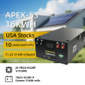 USA stocks Apexium S3 51.2V 314Ah 16KWh moveable Battery pack with JK PB2A16S20P V19 BMS