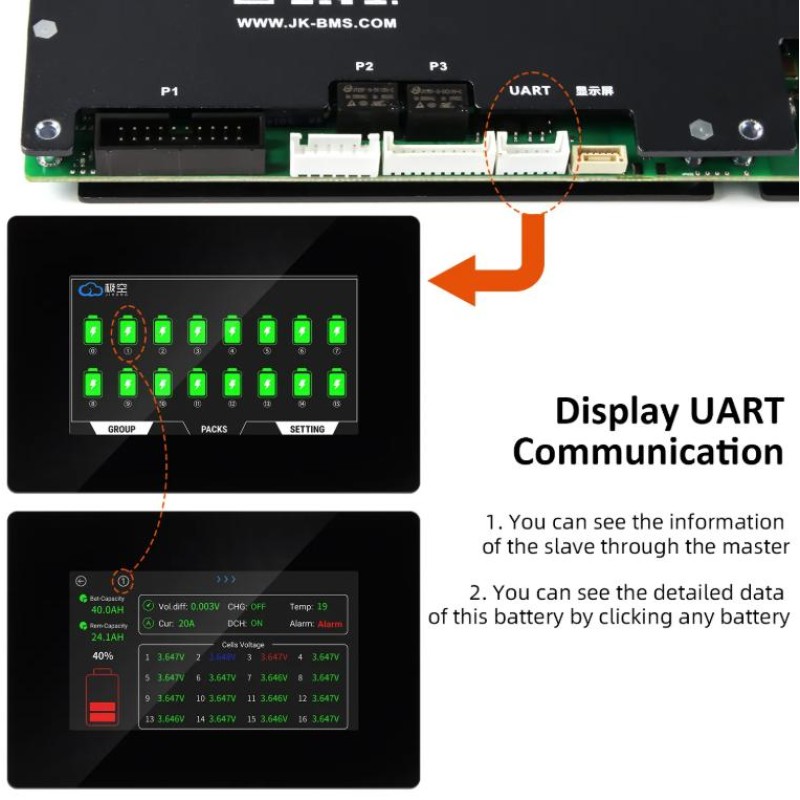 USA Stocks Newest V19 JK-PB2A16S20P 200A  2A Active equalization
