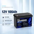 us stocks 12v 100ah lifepo4 battery with 100A smart bms and bluetooth us stocks 12v 100ah lifepo4 battery with 100A smart bms and bluetooth