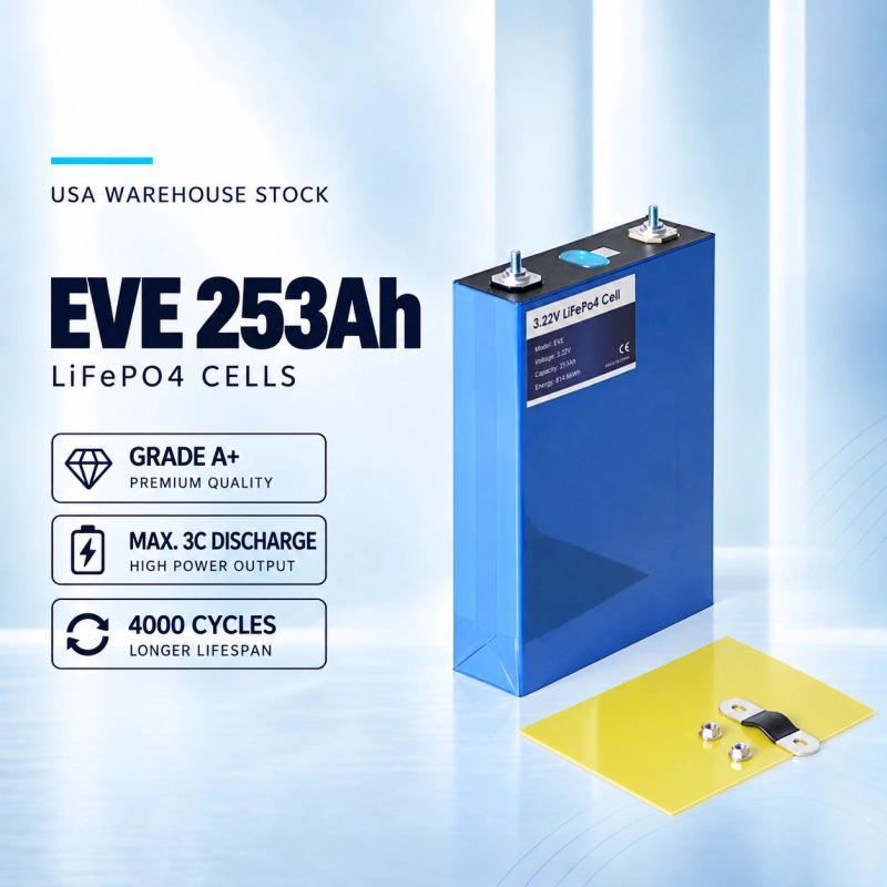 USA stocks EVE LF253 3.2V 253Ah Lifepo4 Battery Grade A HSEV USA stocks EVE LF253 3.2V 253Ah Lifepo4 Battery Grade A HSEV