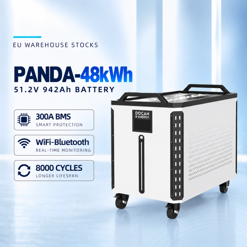 EU stocks PANDA 51.2V 942Ah 48KWh Moveable Battery pack with M8 terminals EU stocks PANDA 51.2V 942Ah 48KWh Moveable Battery pack with M8 terminals