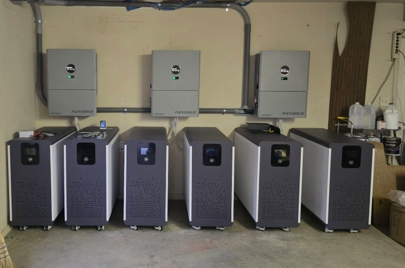 Customer solar backup battery installation