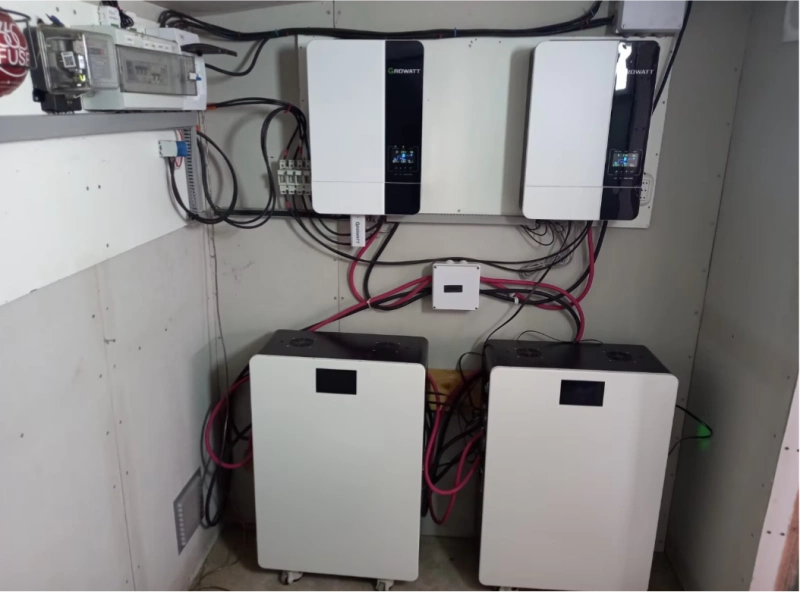 Customer solar battery storage installation
