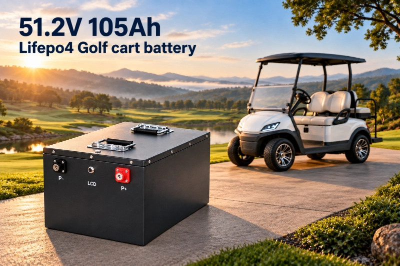 Premium electric golf cart on a scenic championship golf course