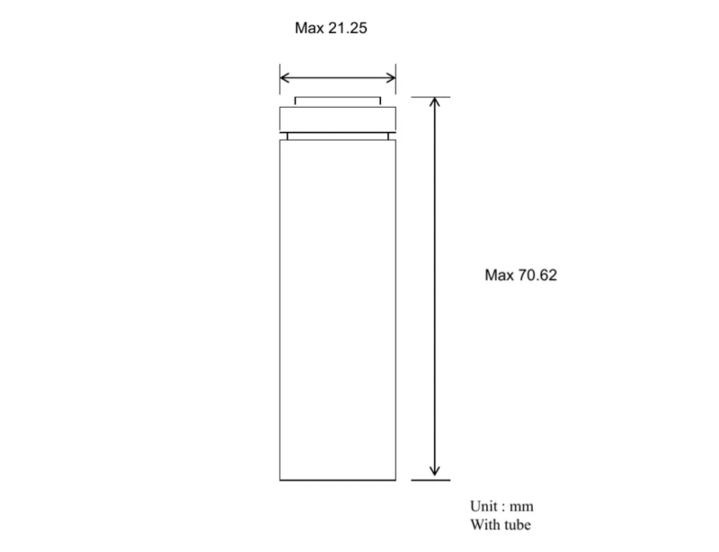 Samsung INR21700-50S specification outline dimensions